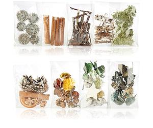 COM-FOUR® Christmas decoration - cones, twigs, oranges, cinnamon and moss for crafting - Christmas sprinkle decoration - craft set - Christmas potpourri as table decoration (9x bags: mix)