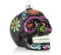 COM-FOUR® Christmas tree decorations "Skulls" - Christmas pendants for the Christmas tree - Christmas tree decoration "Dia De Los Muertos" (01 pieces - black/red eyes)