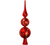 COM-FOUR® Christmas tree top in red, gold, matt, Christmas tree top made of real glass for Christmas, fir tree top for the Christmas tree, 30 cm