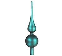COM-FOUR® Christmas tree top in teal, Christmas tree top made of real glass for Christmas, fir tree top for your Christmas tree, 28 cm