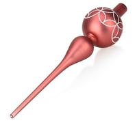 COM-FOUR® Christmas tree top with pattern - Christmas tree top made of real glass for Christmas - Christmas tree top for the Christmas tree (28cm - noble rose matt with pattern)