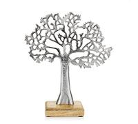 com-four® Deco Display Tree - Metal Tree on Wooden Base - Deco Tree made of Metal for Placement - Tree of Life as a Gift (1 piece - tree)