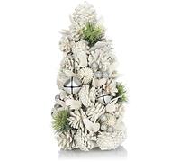 COM-FOUR® Decorative Christmas tree - decorative small jewelry tree - great table decoration in white with glitter - ideal for the Advent season