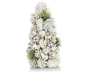 COM-FOUR® Decorative Christmas tree - decorative small jewelry tree - great table decoration in white with glitter - ideal for the Advent season