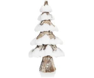 COM-FOUR® decorative Christmas tree, decorative small ornamental tree, great table decoration, ideal for the Advent season, complements wreaths and garlands (38cm with snow white)