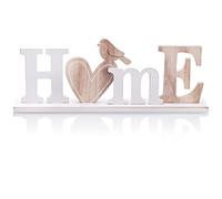 COM-FOUR® decorative stand made of wood - XL lettering HOME with heart and bird - decorative stand for spring and summer - decorative lettering to stand up (1 piece - Home - XL)