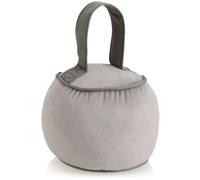 COM-FOUR® Door Stop with Handle - Extra Heavy - 1.8 kg Door Holder with Reinforced Seams - Functional Home Accessory - Brake Block for Windows and Doors (Round - Taupe)