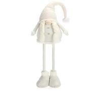 com-four® Large XXXL Christmas elf woman - decorative stand with telescopic legs - extendable goblin in Scandinavian style - dwarf with braids on stilt legs - handmade winter decoration