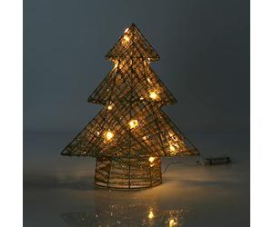 com-four® LED Christmas tree decoration - Christmas tree decoration with LED and timer - Christmas tree stand with warm white light (01 piece - tree - 32cm - timer)