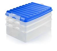 com-four® lunch box with multiple compartments, stackable cold cuts box | leak-proof lunch box with lid - approx. 25 x 15.5 x 14 cm [selection varies]
