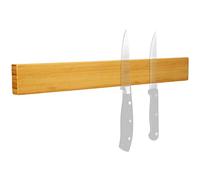 COM-FOUR® Magnetic Knife Strip Made of Bamboo for Wall mounting - Magnetic Knife Block - 40 cm Knife Strip for The Kitchen - Versatile Magnetic Rail - Knife Holder for The Wall (1x Bamboo 40cm)