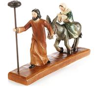 com-four® nativity figures with candle holders, Christian Christmas | polyresin display - Mary - Joseph and Jesus on a donkey - Escape to Egypt