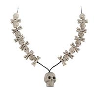 com-four® Necklace Skull for Halloween - Necklace with skull and bone pendants - Accessories for costume - Accessory for men and women (01 piece - necklace skull)