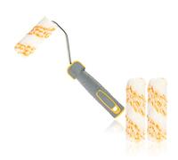 com-four® Paint roller set - consisting of 1x hanger and 3x paint roller - long-pile 10cm paint roller, 25cm hanger, replacement rollers - professional painting accessories for DIY do-it-yourselfers