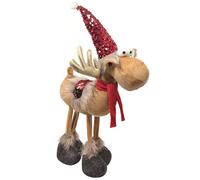 com-four® Premium Christmas reindeer - winter moose figure as a decorative stand - cute Christmas decoration as a room decoration - free-standing figure on stilt legs - Swedish decorative item
