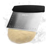 COM-FOUR® Premium Dough Spatula, Dough Cutter Made of Stainless Steel, Dough Cutter with Plastic Handle, Rectangular Dough Cutter, Kitchen Spatula (1 Piece - Silver-Colored - Square)