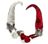 com-four® Premium edge stool - large gnomes in XXL for Christmas decorations, handmade winter figure as a decorative item for windowsills and fireplaces - collector's figures