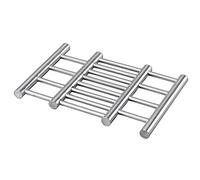 com-four® premium stainless steel trivet, expandable heat protection for pots, pans, baking dishes and woks, adjustable from approx. 22 to 38 cm (1 piece - stainless steel)