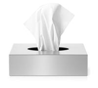 com-four® Stainless Steel Facial Tissue Box, Handkerchief Box suitable