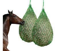 COM4SPORT Hay Net for Horses, 2 Pcs Slow Hay Bags for Horse 40 Inch Green Net Hay Feeder Bag for Goat Sheep