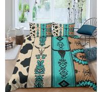 Com4table 3D Print Microfiber Boho tribal design Bed Quilt Cover Easy Care Bedding Pillowcases Aztec pattern style Duvet Cover All Season Breathable Washable Kids Teens Boys Girls King(220x240cm)