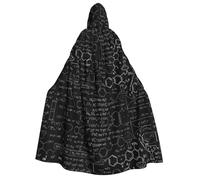 COMAAM Abstract Science Chemistry Adult Halloween Hooded Cloak Suitable for Role Playing at Halloween Ball Parties, Etc.