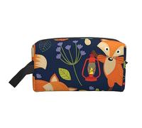 COMAAM Abstract Science Chemistry Portable Large Capacity Travel Wash Storage Bag For Cosmetics And Wash Supplies, Cute Animal Fox Flower, One Size