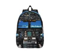 COMAAM Airplane Cockpit Canvas Casual Lightweight Backpack Backpack Laptop Portable Backpack Hiking Bag Hiking Trip