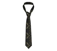 COMAAM Black Gold Marble Men'S Silk Tie Men'S Suit Tie Fashion Print Tie Men'S Regular Tie Wedding Tie Solid Color Tie