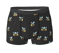 COMAAM Bumble Bees Men'S Boxer Shorts (Multi-Faceted) Men'S Elastic Boxer Shorts Leggings Underpants, Black, M