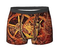 COMAAM Cool Steampunk Gears Men'S Boxer Shorts (Multi-Faceted) Men'S Elastic Boxer Shorts Leggings Underpants, Black, XL