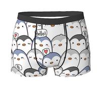 COMAAM Cute Penguin Men'S Boxer Shorts (Multi-Faceted) Men'S Elastic Boxer Shorts Leggings Underpants, Black, M
