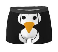 COMAAM Cute Penguin Men'S Boxer Shorts (Multi-Faceted) Men'S Elastic Boxer Shorts Leggings Underpants, Black, XXL
