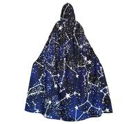 COMAAM Glow in The Dark Adult Party Decorative Cloak/Adult Halloween Hooded Cloak Role Playing Costume, Glow in the Dark, One size