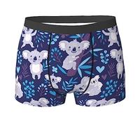 COMAAM Lovely Koala Men'S Boxer Shorts (Multi-Faceted) Men'S Elastic Boxer Shorts Leggings Underpants, Black, M