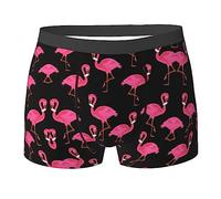 COMAAM Lovely Pink Flamingos Men'S Boxer Shorts (Multi-Faceted) Men'S Elastic Boxer Shorts Leggings Underpants, Black, M