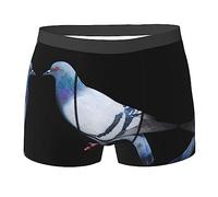 COMAAM Pigeon Men'S Boxer Shorts (Multi-Faceted) Men'S Elastic Boxer Shorts Leggings Underpants, Black, XL