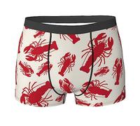 COMAAM Red Lobster Men'S Boxer Shorts (Multi-Faceted) Men'S Elastic Boxer Shorts Leggings Underpants, Black, M
