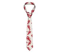 COMAAM Red Lobster Men'S Silk Tie Men'S Suit Tie Fashion Print Tie Men'S Regular Tie Wedding Tie Solid Color Tie