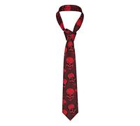 COMAAM Red Skulls Men'S Silk Tie Men'S Suit Tie Fashion Print Tie Men'S Regular Tie Wedding Tie Solid Color Tie