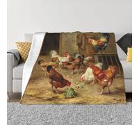 Comaam Roast Chicken Hen Farm Multi Size Flannel Blanket (Horizontal Style) Plush Sofa Blanket Plush Bed Sheet Cover Blanket