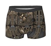 COMAAM Steampunk Mechanical Gears Men'S Boxer Shorts (Multi-Faceted) Men'S Elastic Boxer Shorts Leggings Underpants, Black, L