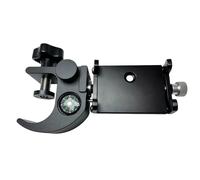 Comadsvey Pole Clamp with Compass & Phone Holder, Aluminium Data Collector Cradle Bracket for Phone Data Collector, Survey Pole Phone Mount