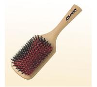 Comair wooden brush with natural bristles, 11-row paddle brush cushion brush