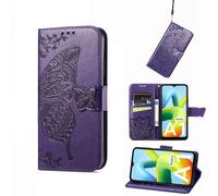COMAKU Butterfly Motorola Moto G56 5G Folio Case, Premium PU Leather Cover with Card & Cash Slots - Dark Purple
