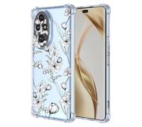 COMAKU Case Compatible with Honor 200 Pro 5G, Girl Women Case with 3D Painting Pattern Slim Protective Soft TPU Bumper Embossed Flower Design -Lily