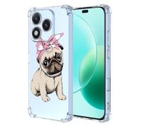 COMAKU Case Compatible with Honor 400 Lite, Girl Women Case with 3D Painting Pattern Slim Protective Soft TPU Bumper Embossed Flower Design -Dog
