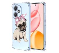 COMAKU Case Compatible with Honor 400 Pro, Girl Women Case with 3D Painting Pattern Slim Protective Soft TPU Bumper Embossed Flower Design -Dog