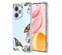 COMAKU Case Compatible with Honor 400 Pro, Girl Women Case with 3D Painting Pattern Slim Protective Soft TPU Bumper Embossed Flower Design -Butterfly