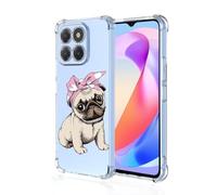 COMAKU Case Compatible with Honor X6c, Girl Women Case with 3D Painting Pattern Slim Protective Soft TPU Bumper Embossed Flower Design -Dog